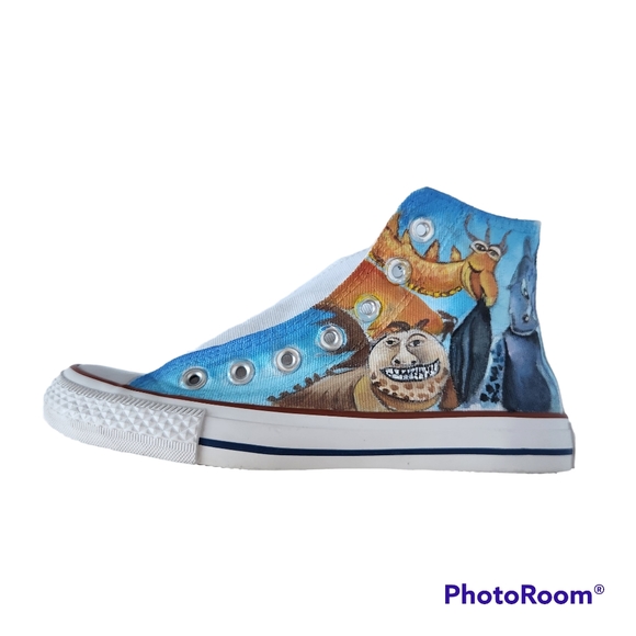 Converse All Star Chuck Taylor INSPIRED Unisex Hand-Painted Hi-Tops Women 5.5 - Picture 7 of 13